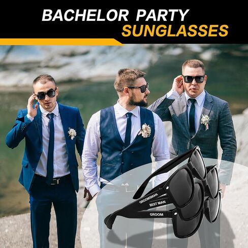 8 Pack Groomsmen Sunglasses - Wedding Sunglasses Set for Groomsman Proposal Gifts, Bachelor Party Favors in Saudi Arabia