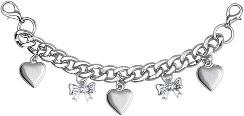 ملحقات سلسلة الأحذية الفضية للنساء Star Heart Bow Sharms Chains Goth Gothic Chain for Sneakers Boots Chains in Kuwait