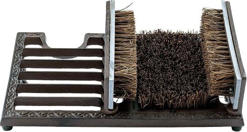MyGift Dark Coffee Cast Iron Heavy Duty Entryway Doormat Shoe Scraper and Dirt Cleaner Brush with Angled Design and Boot Puller/Outdoor Boot Mud Brush in Kuwait