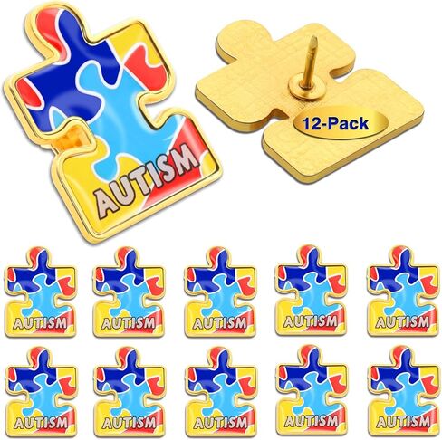 12/25/50/100Pcs Autism Awareness Lapel Pins Bulk - Metal Inspiring Symbols of Autism spectrum disorder (ASD) Support Brooch Badge in Saudi Arabia