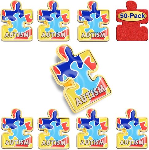 12/25/50/100Pcs Autism Awareness Lapel Pins Bulk - Metal Inspiring Symbols of Autism spectrum disorder (ASD) Support Brooch Badge in Saudi Arabia
