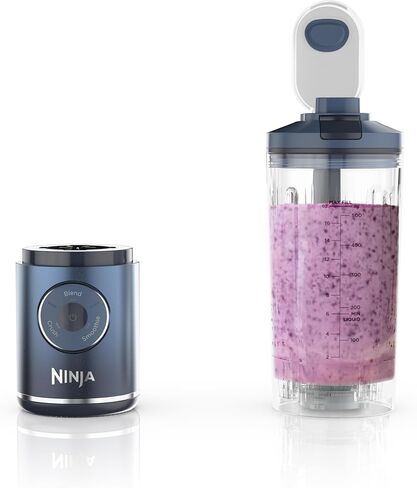 Ninja Blast Max Portable Blender, Twist & Go, 22oz, Navy, BC251NV | Twist & Go removable 22-oz vessel. Auto-iQ Crush & Smoothie programs, cordless. Dishwasher safe, leakproof lid. in Kuwait