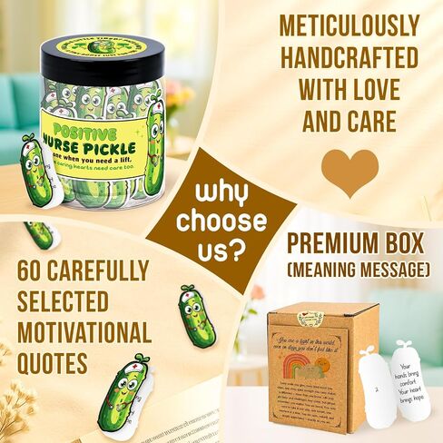 Nurse Appreciation Gifts - Pickle Nursing Gifts - Funny Gift for New Nurse, CNA, RN Nurses - Graduation Giftss, Birthday Present - Decor Jar with 60 Appreciation Cards in Kuwait