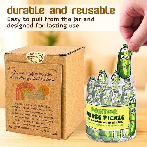Nurse Appreciation Gifts - Pickle Nursing Gifts - Funny Gift for New Nurse, CNA, RN Nurses - Graduation Giftss, Birthday Present - Decor Jar with 60 Appreciation Cards in Kuwait