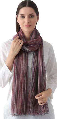 EH 100 ٪ الكتان النقي Scraf ، سرق متعدد الألوان Ikat نسج الكتان الباشمينا التهوية كبيرة in Kuwait
