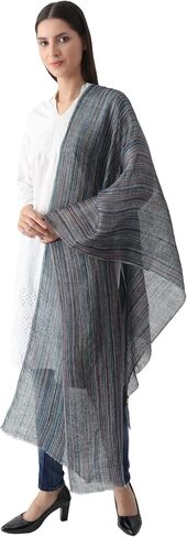 EH 100 ٪ الكتان النقي Scraf ، سرق متعدد الألوان Ikat نسج الكتان الباشمينا التهوية كبيرة in Kuwait