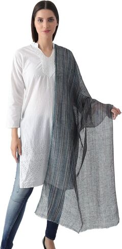EH 100 ٪ الكتان النقي Scraf ، سرق متعدد الألوان Ikat نسج الكتان الباشمينا التهوية كبيرة in Kuwait