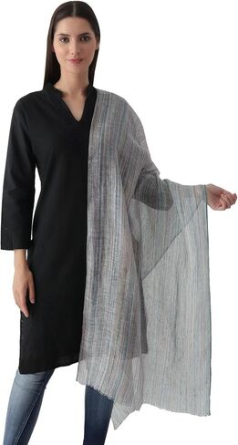 EH 100% Pure Linen scraf, stole multicolor Ikat weave large airy pashmina linen in Kuwait