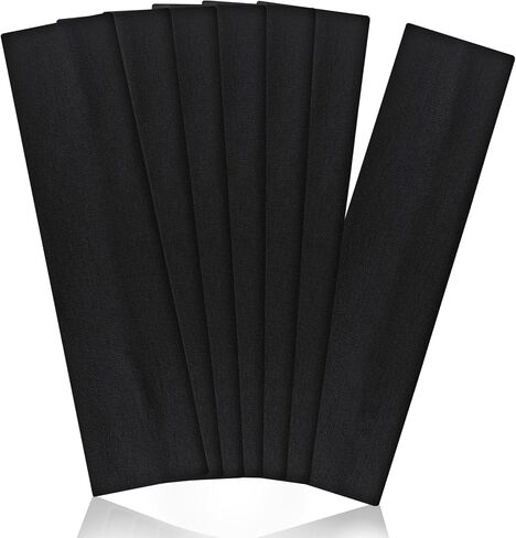Black Headbands for Women Non Slip 7Pcs Elastic Head Bands for Women's Hair Soft Cotton Cloth Fashion Stretch Headbands for Women for Daily Workout Sports Running Yoga in Saudi Arabia
