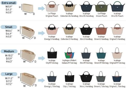 Doxo Longchamp Organizer Isert Bag المتوافق مع حقائب اليد الكبيرة ، منظم محفظة مع حامل الكأس (L ، الأسود) in Kuwait