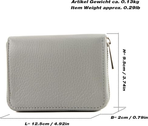 P04 - محفظة المرأة الإيطالية الجلدية الأصلية (Silver Gray Metallic) in Kuwait
