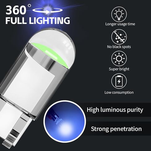 30pcs 194 مصابيح LED LED Car ، T10 LIGHT LITIORY LIGHT PLUSTION ، ERRER FREE 168 2825 W5W WEDGE COB LED ، Universal for Car Dome Map Door Light Light (White) in Saudi Arabia