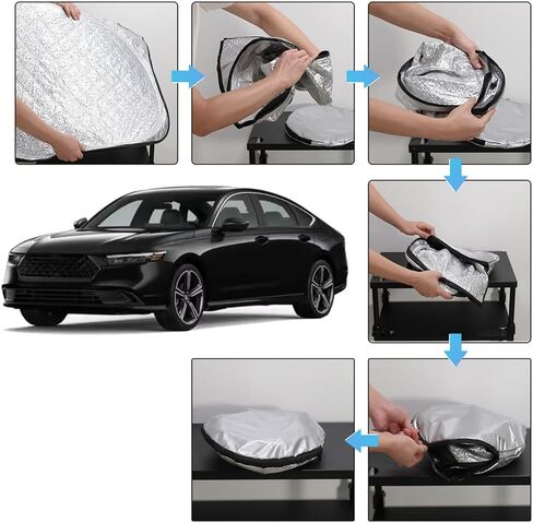 مظلة الزجاج الأمامي D-Lumina متوافقة مع 2022 2023 2024 Honda Civic الجيل الحادي عشر - واقي درع الشمس للنافذة الأمامية القابلة للطي in Kuwait