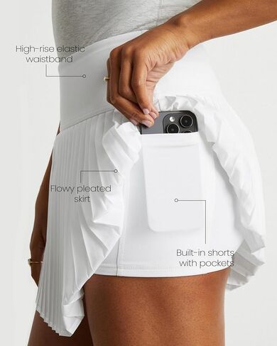 Tennis Skirts for Women High Waisted Pleated Athletic Skirt with Shorts Tummy Control A Line Golf Skort with Pockets in Saudi Arabia
