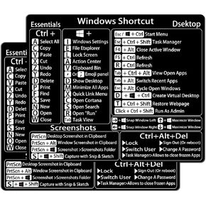 Windows Shortcut Sticker-2 Pack Microsoft Windows + Word/Excel Quick Reference Guide Keyboard Shortcut Stickers, Laptop Keyboard Shortcuts Stickers for Any PC Laptop or Desktop in Kuwait