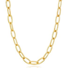 Gold Chain Necklace Chunky Gold Plated Link Necklace for Women Men Minimalist Trendy Jewelry in Kuwait