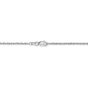 10k White Gold Solid Petite Pendant Rope Chain Necklace