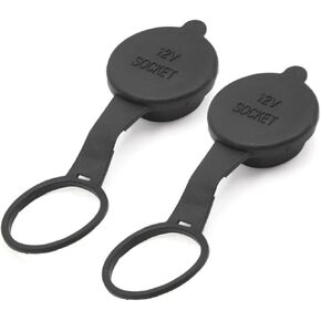 A18012300ux0111 2 Pcs Black Car Auto Cigarette Lighter Socket Waterproof Cover Cap 12V Outlet Lid 2 Pack Auto Replacement Parts