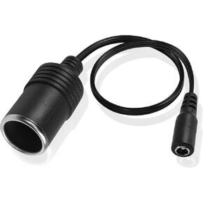 GINTOOYUN Cigarette Lighter Power Supply Cable，12V Car Cigarette Lighter Female to DC 5.5mm x 2.1mm Female Plug Adapter for Car Charger,Car Refrigerator,Car Vacuum Cleaner etc(1ft 30cm)