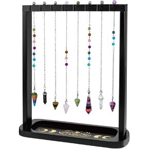 Wooden Pendulum Crystal Display Holder Wooden Crystal Display Shelf Moon Phase Witch Supplies Organiser for Incense Necklace Witch Rock Stone