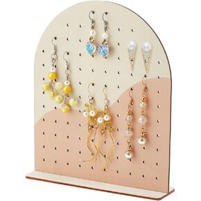 PH PandaHall Wood Earring Display Stands, 106 Holes Earring Holder Organizer Arch-shape Stud Earring Holder 2 Tones Jewelry Rack for Personal Usage Retail Trade Craft Show Exhibition