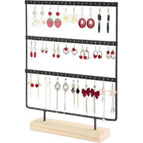 Earring Display for Vendors, Small Earring Holder Organizer Display Stand for Selling with 3 Tiers & 66 Holes