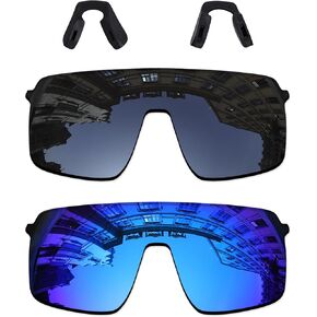 2 Pieces Lens Replacement for Oakley Sutro Lite Sunglass OO9463 Stealth Black & Ice Blue Polarized UV400 Protection Lenses