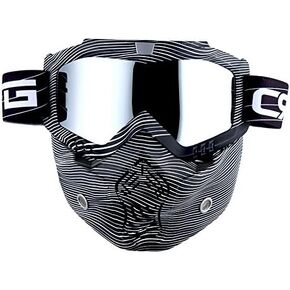 1Storm Motorcycle Goggles Mask, Detachable for Motocross Helmet Goggles use, Tactical Airsoft Goggles Mask