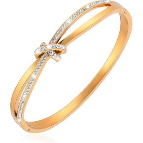 MILAKOO Dainty Stainless Steel Bangle Bracelet Gifts for Love Minimalism Glossy Thin Oval Shape Bracelet for Women