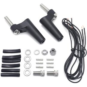 HTTMT- 39mm Chrome Turn Signal Front Directional Relocation Kit Compatible with '88 &Up XL 91-05 Dyna [P/N: MT224-022-CD]