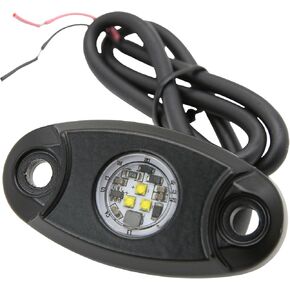 White Rock Lights, 4PODS Aluminum Housing IP68 Waterproof Pure White LED Rock Lights Under Body Wheel Well Light Exterior Interior Lights 4pcs Pack