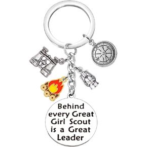 Girl Scout Troop Leader Gifts Christmas Gifts for Scout Leader Inspirational Gifts for Girl Scouts Troop Leader Keychain Thank You Appreciation Birthday Keying Presents for Scout Cub Leader Jewelry