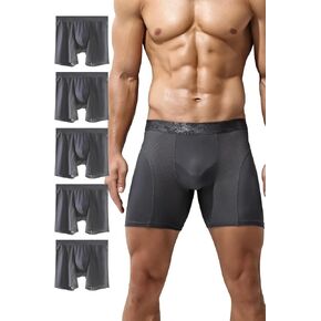 AORGSVI Men's Underwear Ultra Soft Micro Modal, Support Pouch Trunks, Moisture Wicking Boxer Briefs for Men, 5 Packs