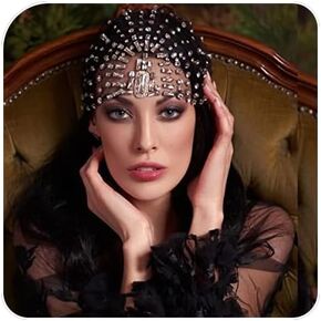 STONEFANS 1920s Crystal Flapper Headpiece Cap for women Bridal Rhinestone Mesh Headband Cleopatra Costume Hair Accessories (Silver)