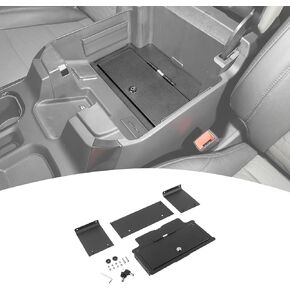 for Silverado Center Console Organizer Gun Safe Box with Key Lock for Chevy Silverado GMC Sierra 2022-Present Black Interior Accessories