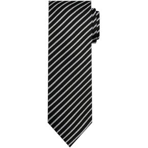 Jacob Alexander Men's Woven Stripes Pattern Regular or Slim Neck Tie - Black White
