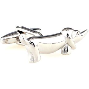 MRCUFF Dachshund Dog Pair Cufflinks in a Presentation Gift Box & Polishing Cloth