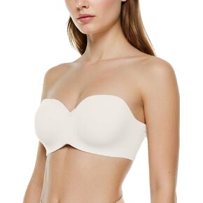 Popilush Strapless Bras for Women Support Push Up Bralettes Minimizer Unlined Bra Underwire Everyday Bras Tube Top