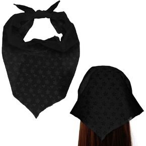Headscarf for Women's Hair - Black Bandana Headband Scarf Head Scarf Hair Accessories for Women - Soft Cotton