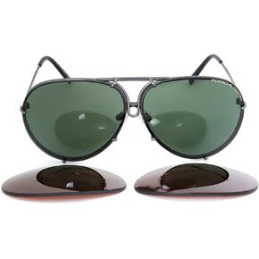 Porsche Design 8478C Sunglasses Matte Gray Frame with Interchangeable 66mm Lens