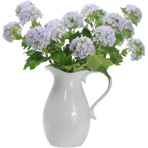 Artificial Snowball Viburnum Flowers 4 Stems - 70cm Hydrangea-Like Blooms with 3 Realistic 8cm Flower Heads, 7 Colors for Year-Round Home Wedding Decor (Blue)