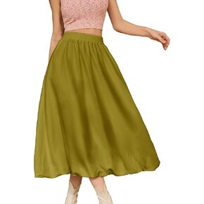 Bridesmay Casual Long Maxi Skirt for Women 2025 Summer Trendy Flowy A-Line Boho التنانير متعددة الاستخدامات