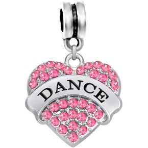 LaBenie Dangle Pink Crystal Dance Charm Bead