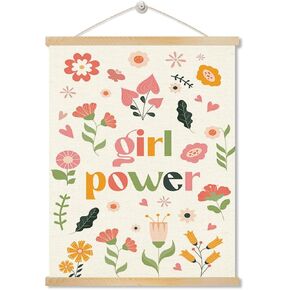 شماعات ملصق Power Power ، مقصورات ديكور للبنات غرفة الحضانة ، ملصقات تأكيد إيجابية ، فن جدار التأكيد ، ملصقات قماش الجدار 15.7 × 23.6 بوصة