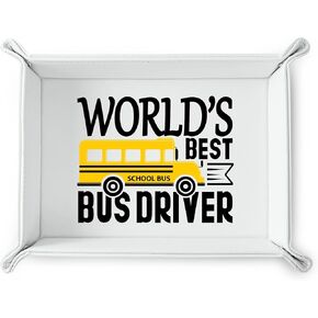 InnoBeta School Bus Driver Appreciation Gifts for Men, PU Leather Valet Tray Storage Organizer, Perfect for Appreciation Day, Christmas