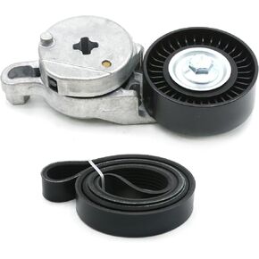 Engine Serpentine Belt Tensioner Belt Tensioner pulley and Serpentine Belt Engine Drive Belt Tensioner Replacement for Toyota Camry 2012-2017 L4 2.5L