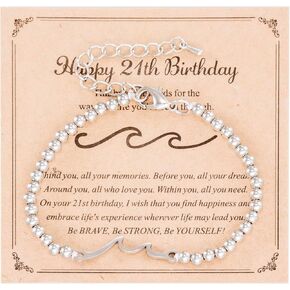 21st Birthday Gifts for Her Women Daughter Granddaughter 21 Year Old Bday Happy 21st Birthday Bracelet