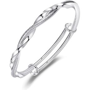 Chunky Twist Bangle Bracelet for Women Adjustable 6.5-7.6 in Small Size Bracele Jewelry Beautiful and Elegant for all Occasions