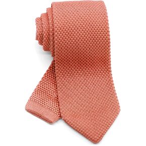 Men's Pointed Knit Tie Necktie Width 2.75 inches Washable Solid Color Coral Pink