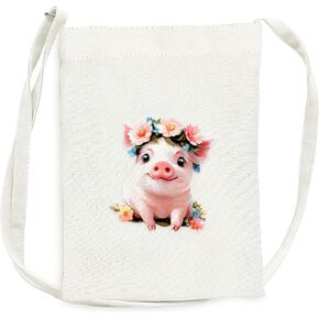 Hedgehog Mini Canvas Bag for Teens Kids Girls, Hedgehog Lovers Gift Items Things Decor Merch, Small Tote Purse with Shoulder Strap Holds Phone Wallet Keys Lipstick Coin!